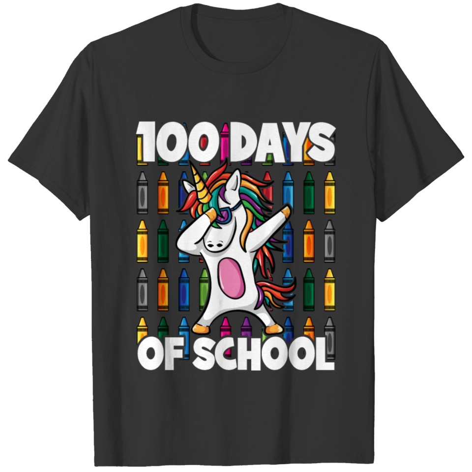 100 Days of School Crayon Dabbing Unicorn Magic T-shirt