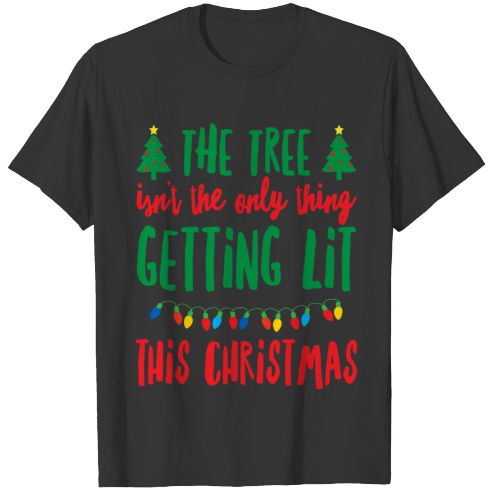 Funny Christmas Tree Alcohol Pun Xmas Apparel T-shirt
