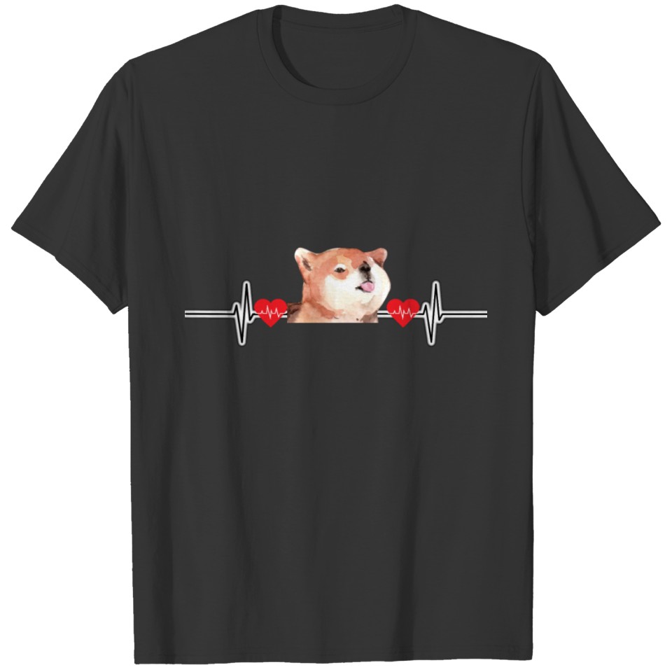 Dog heartbeat EKG t shirts, unisex shirts T-shirt
