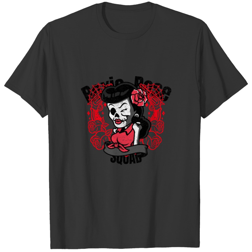 Roxie Rose Lady rockabilly styled skull 3799f 11 T-shirt