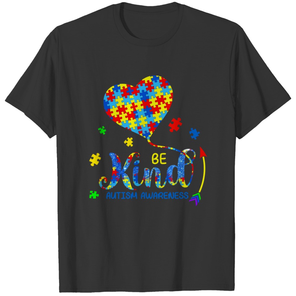 Be Kind Autism Awareness Month Puzzle Heart Shirt T-shirt