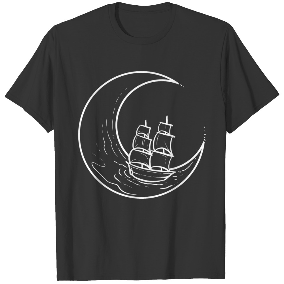 Sailing at Night Fisherman Gift T-shirt