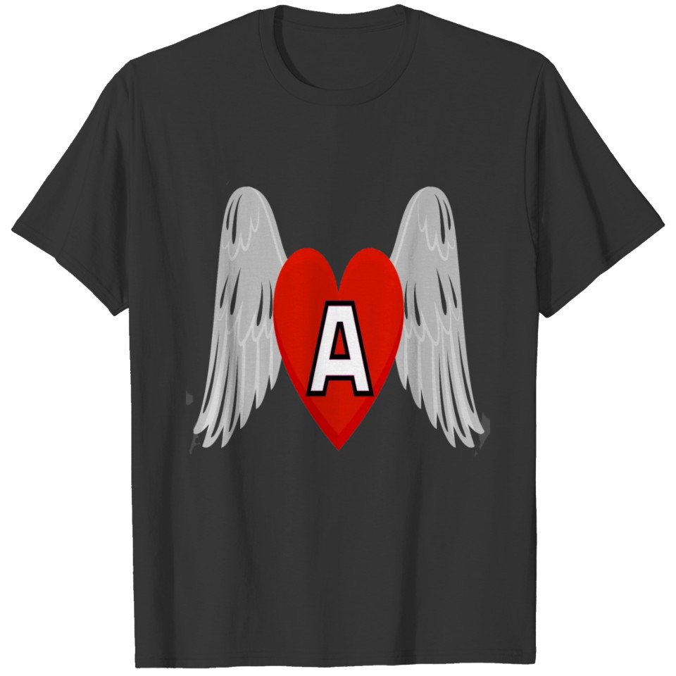 Angel flying heart with A T-shirt