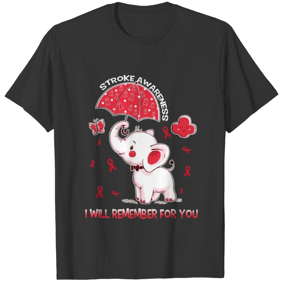 Stroke Awareness Elephant Long Sleeve T Shirt T-shirt