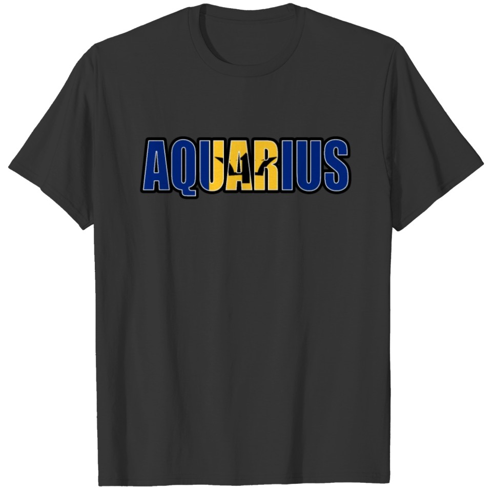 Aquarius Barbadian Horoscope Heritage DNA Flag T-shirt