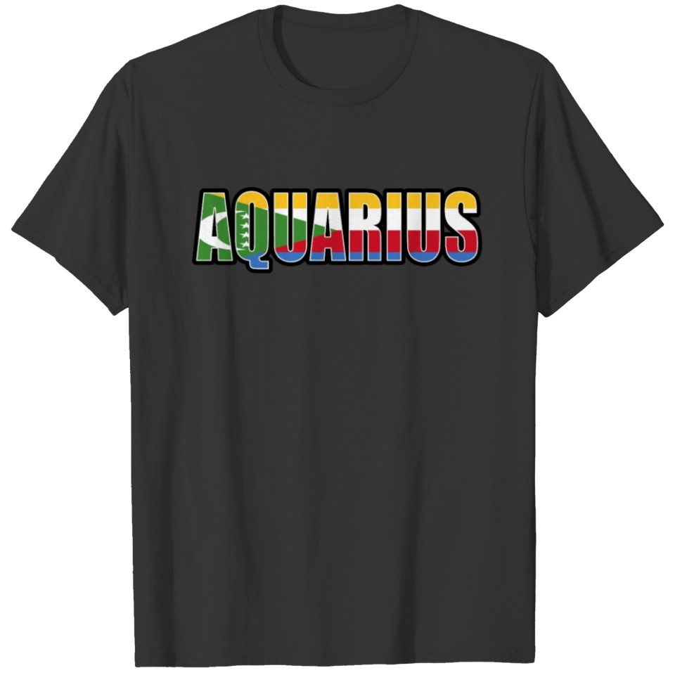 Aquarius Comoran Horoscope Heritage DNA Flag T-shirt