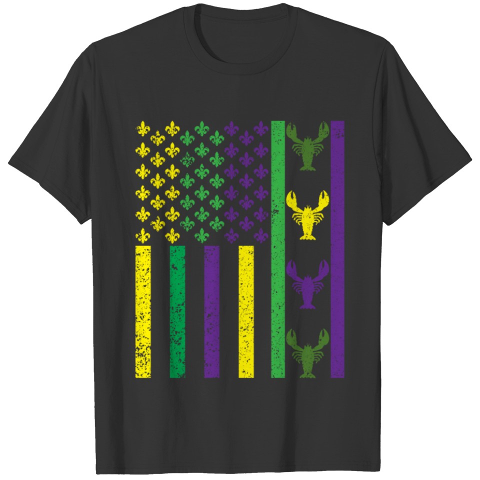 US Mardi Gras Flag - Celebration Outfit T-shirt