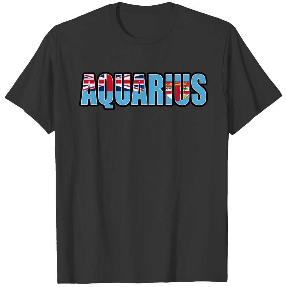 Aquarius Fijian Horoscope Heritage DNA Flag T-shirt