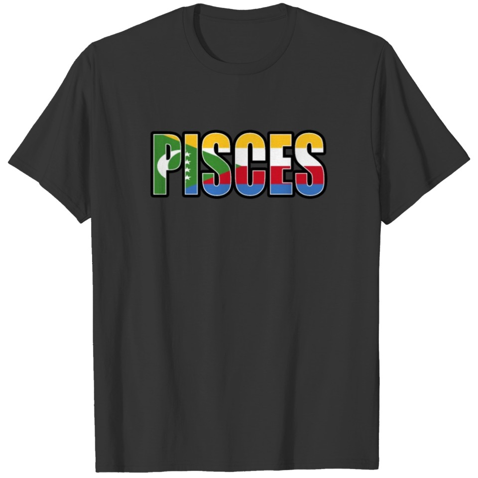 Pisces Comoran Horoscope Heritage DNA Flag T-shirt