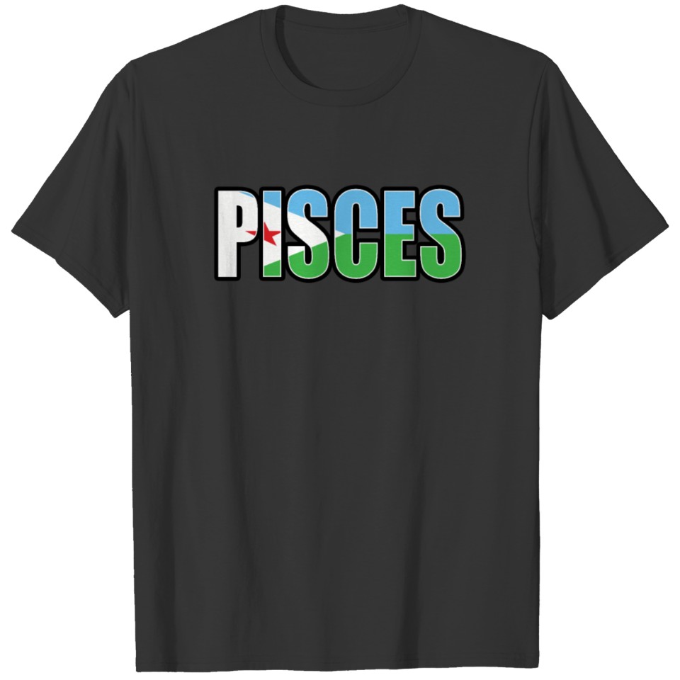Pisces Djiboutian Horoscope Heritage DNA Flag T-shirt