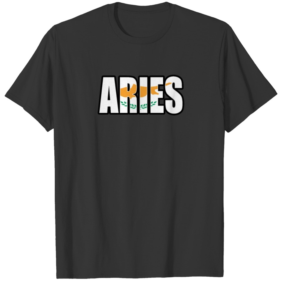 Aries Cypriot Horoscope Heritage DNA Flag T-shirt