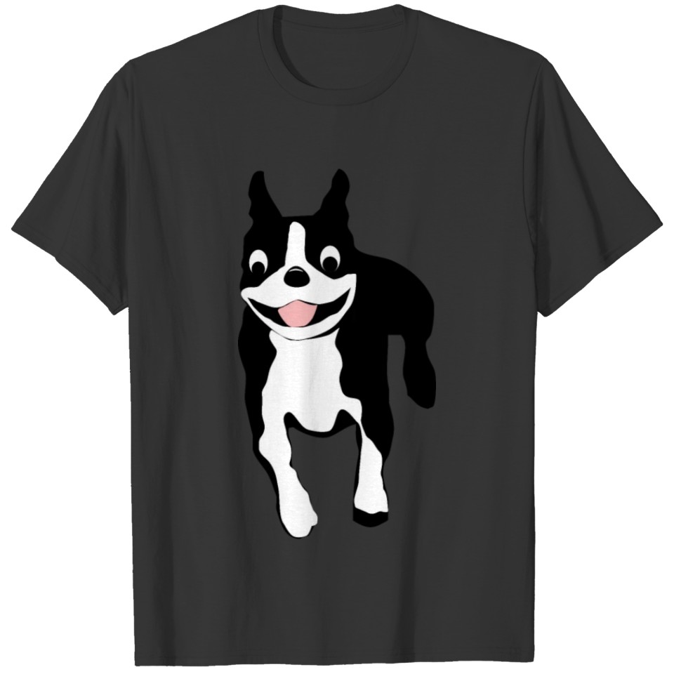 Gracey Cartoon Jumping Boston Terrier T-shirt