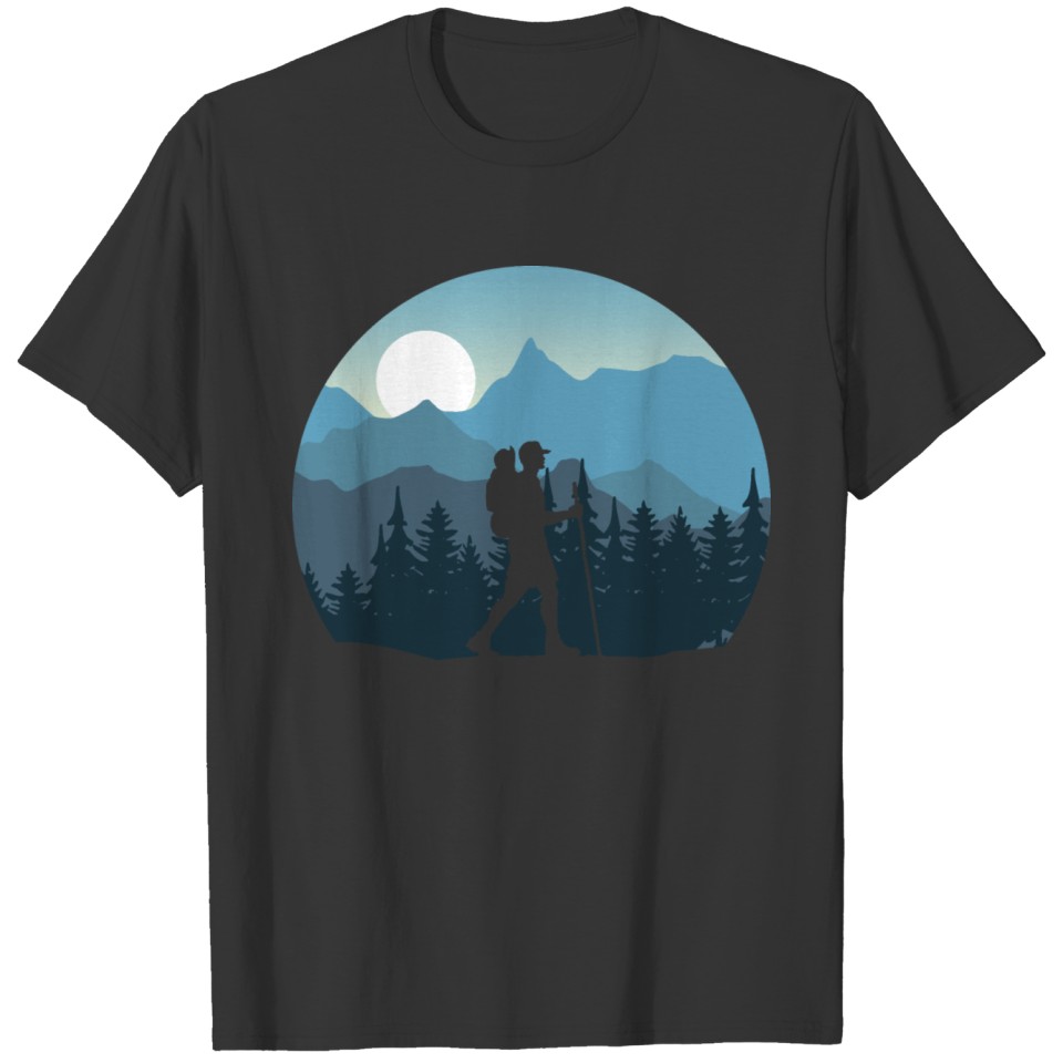 Wilderness Outdoors Mountains Hiking River Forest T-shirt