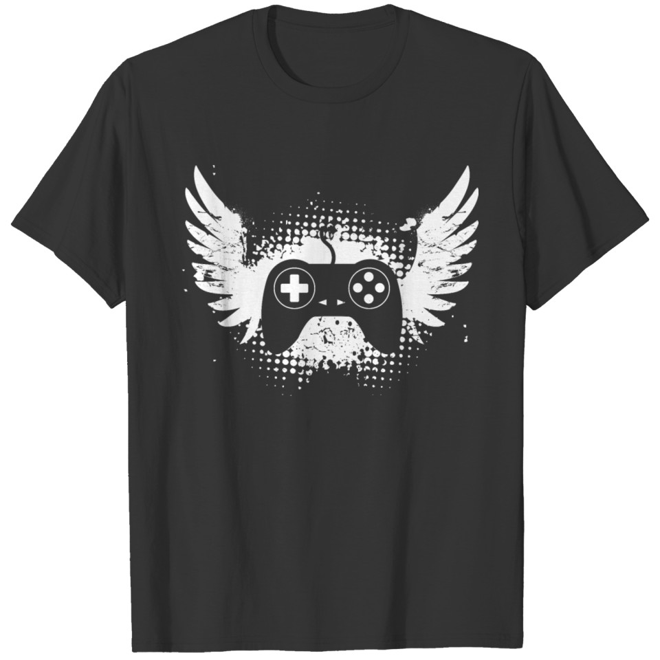 Gaming Controller Vintage Console Gamer Game Wings T-shirt