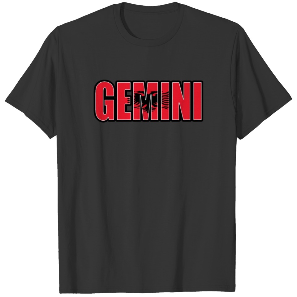 Gemini Albanian Horoscope Heritage DNA Flag T-shirt