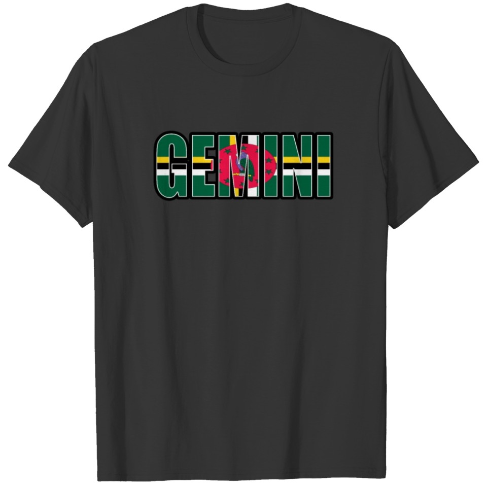 Gemini Dominica Horoscope Heritage DNA Flag T-shirt