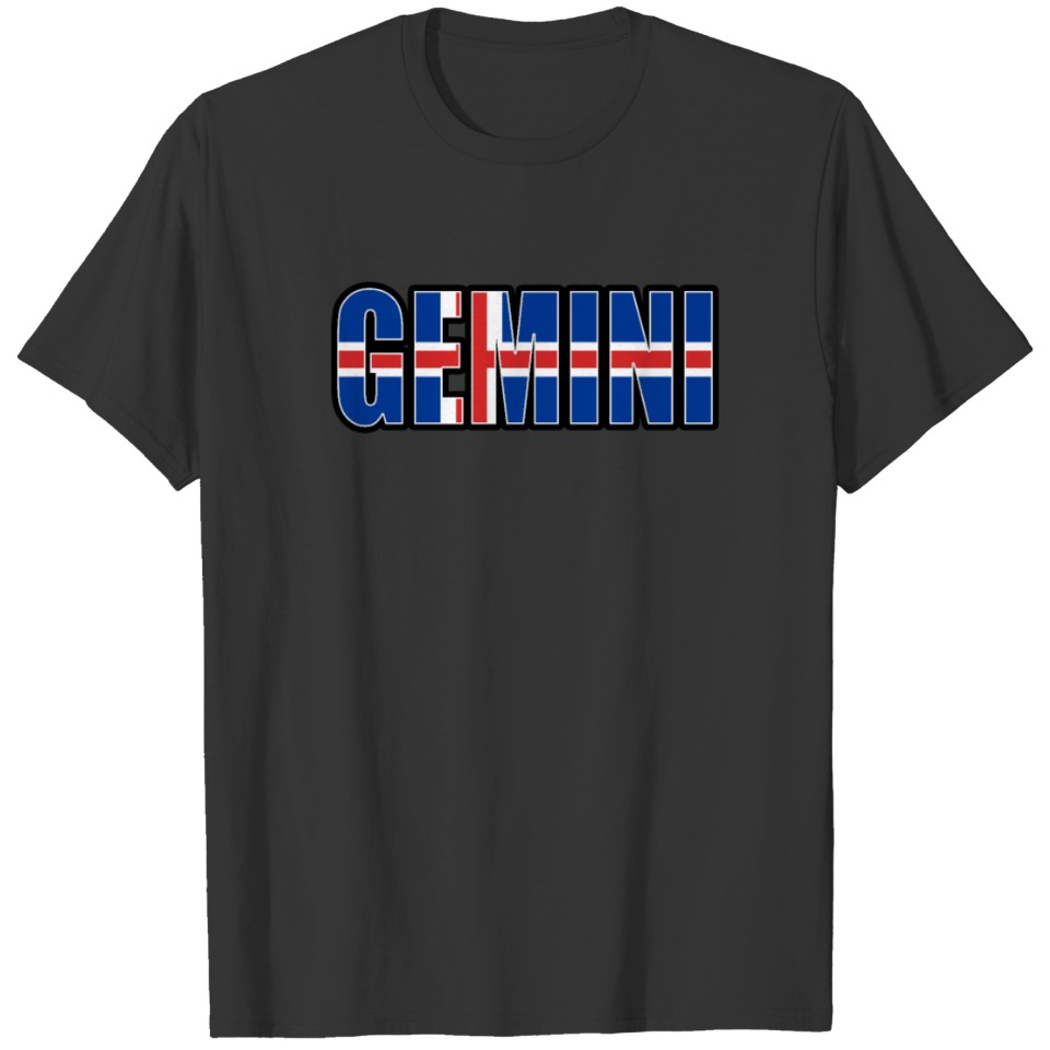 Gemini Icelandic Horoscope Heritage DNA Flag T-shirt