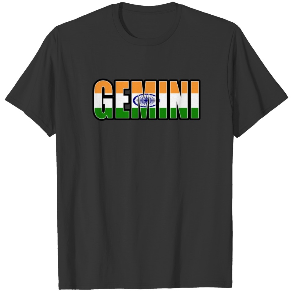Gemini Indian Horoscope Heritage DNA Flag T-shirt