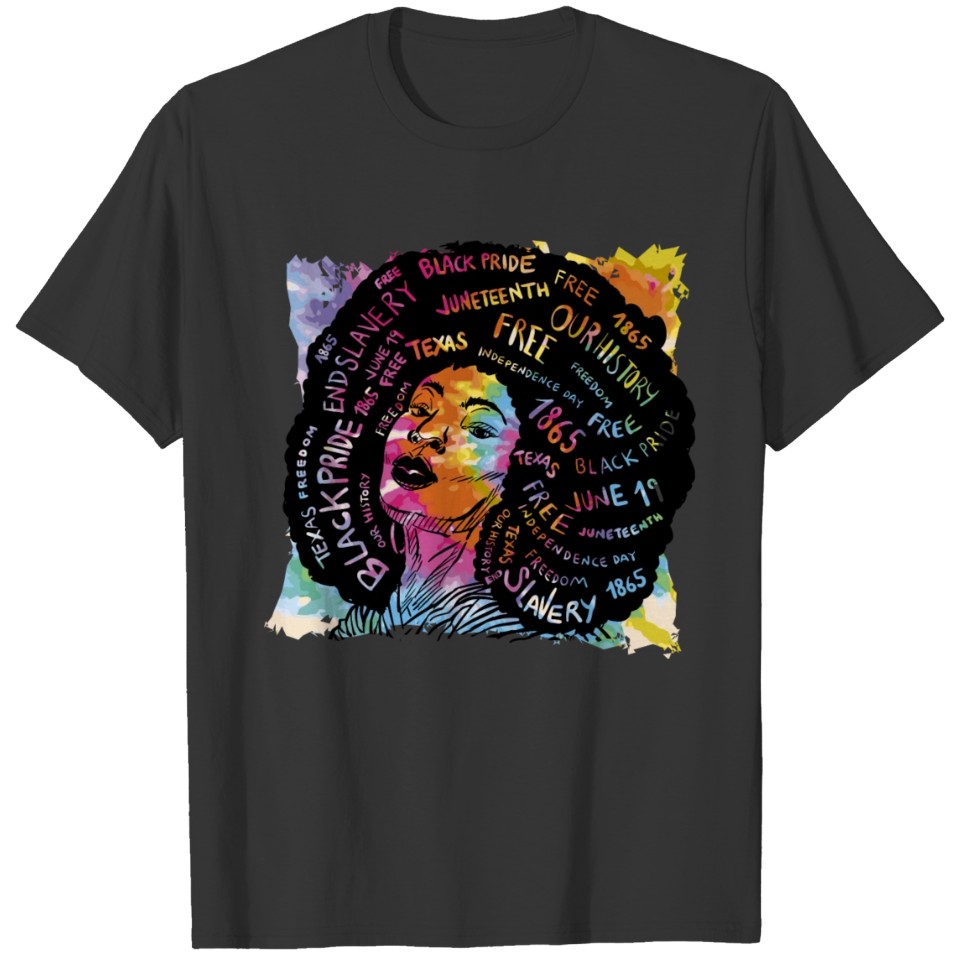 #BLM - Black girl with afro hair on watercolor T Shirts