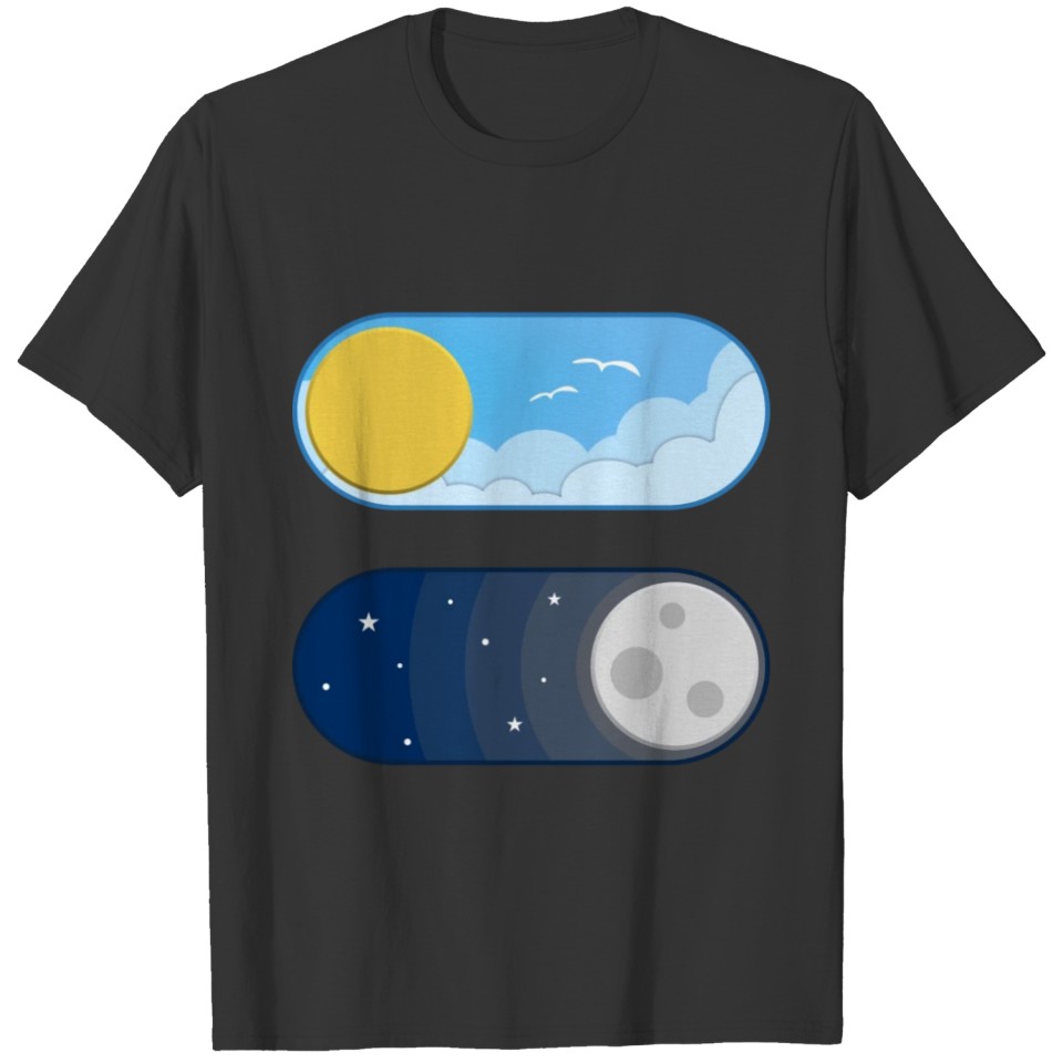Day And Night Switch Buttons Sticker T-shirt