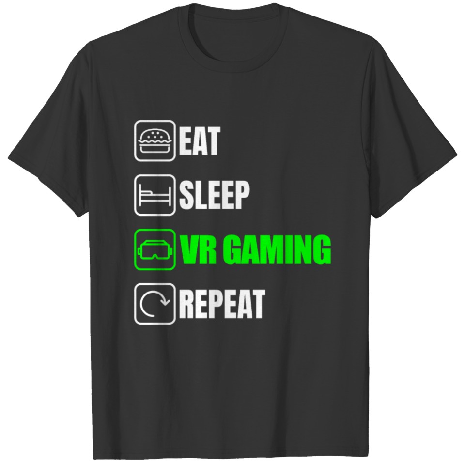 Gamer pc gaming video game repeat VR HEADSET gamer T-shirt