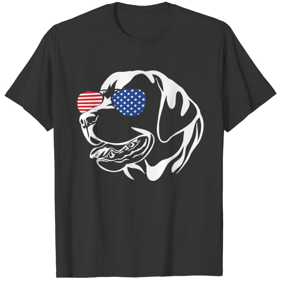 Dog With American Shades T-shirt