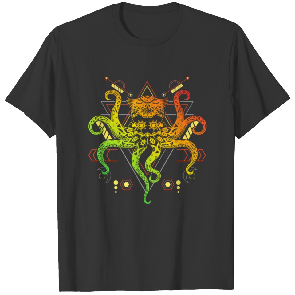 Kraken Illustration Sea Animal Ocean Octopus T-shirt