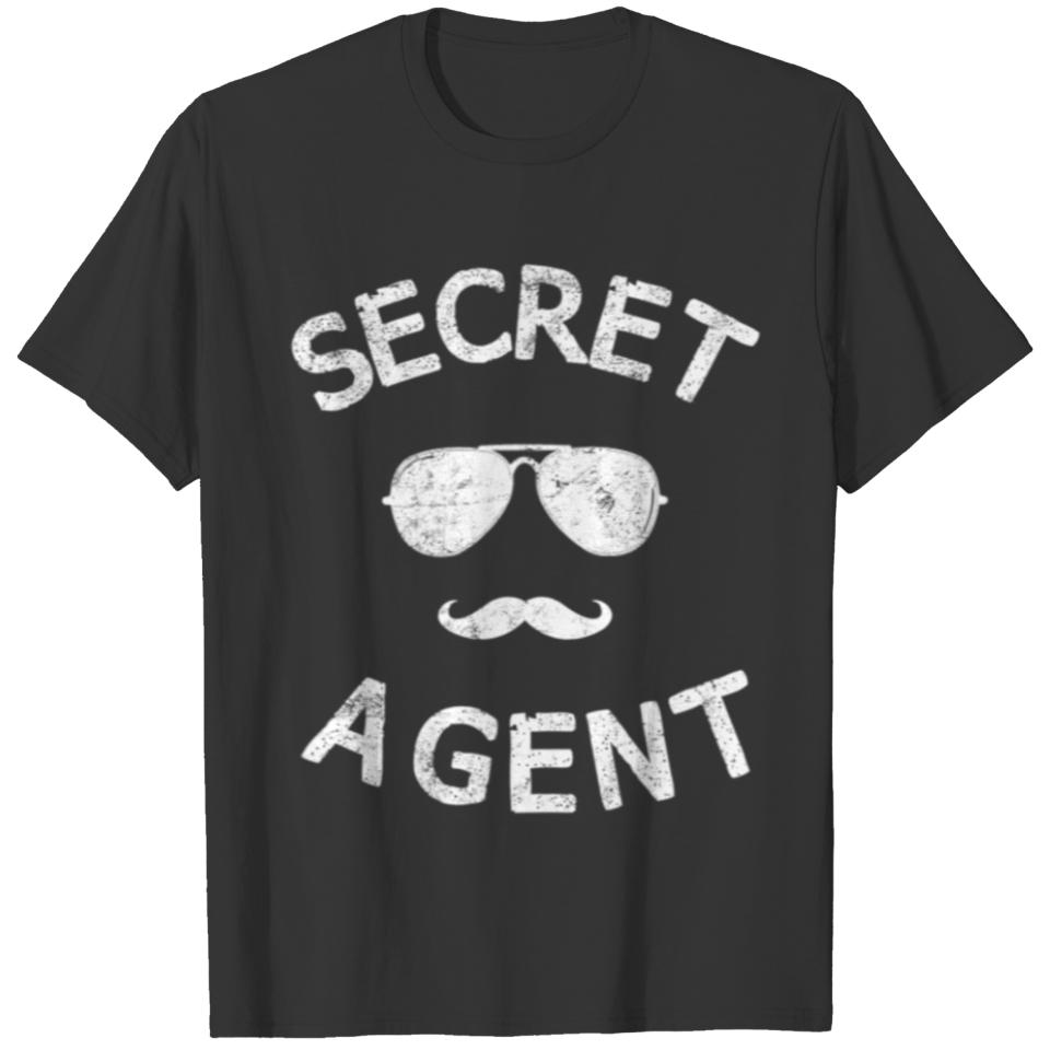 Secret Agent Distressed Halloween Funny Costume T-shirt