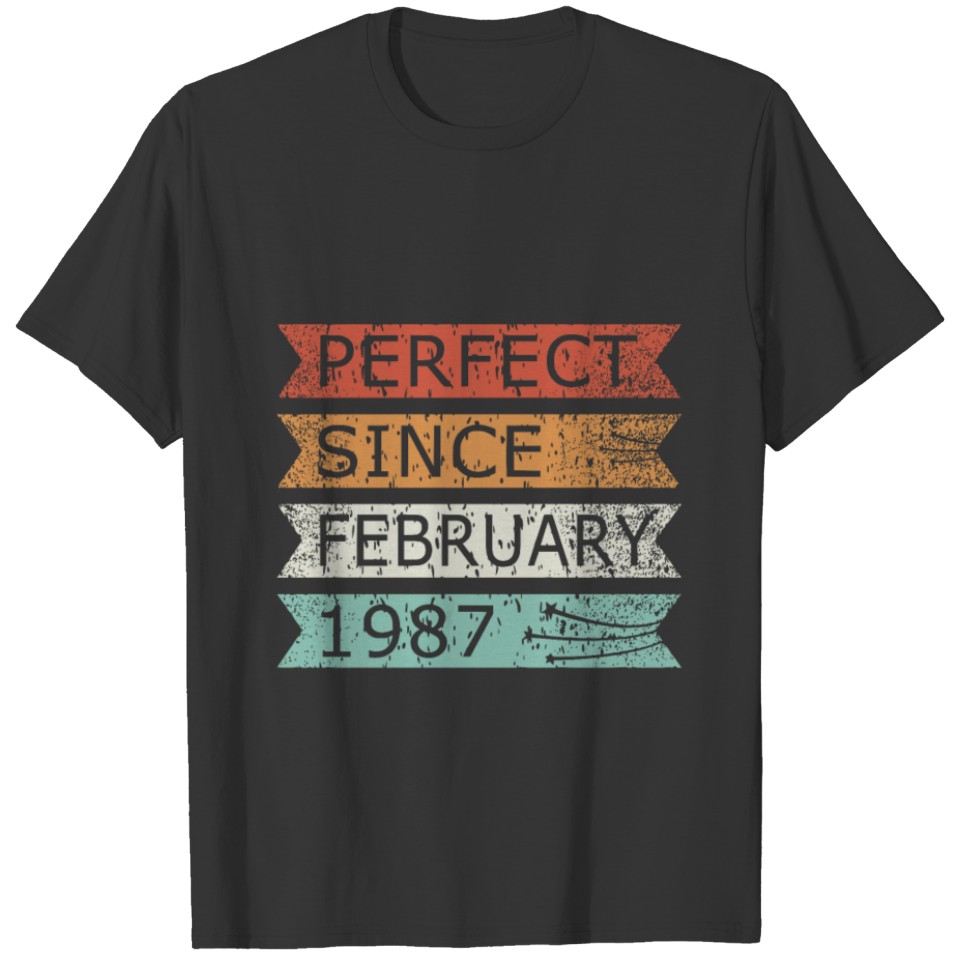 1987 Year Born February Birth Saying T-shirt