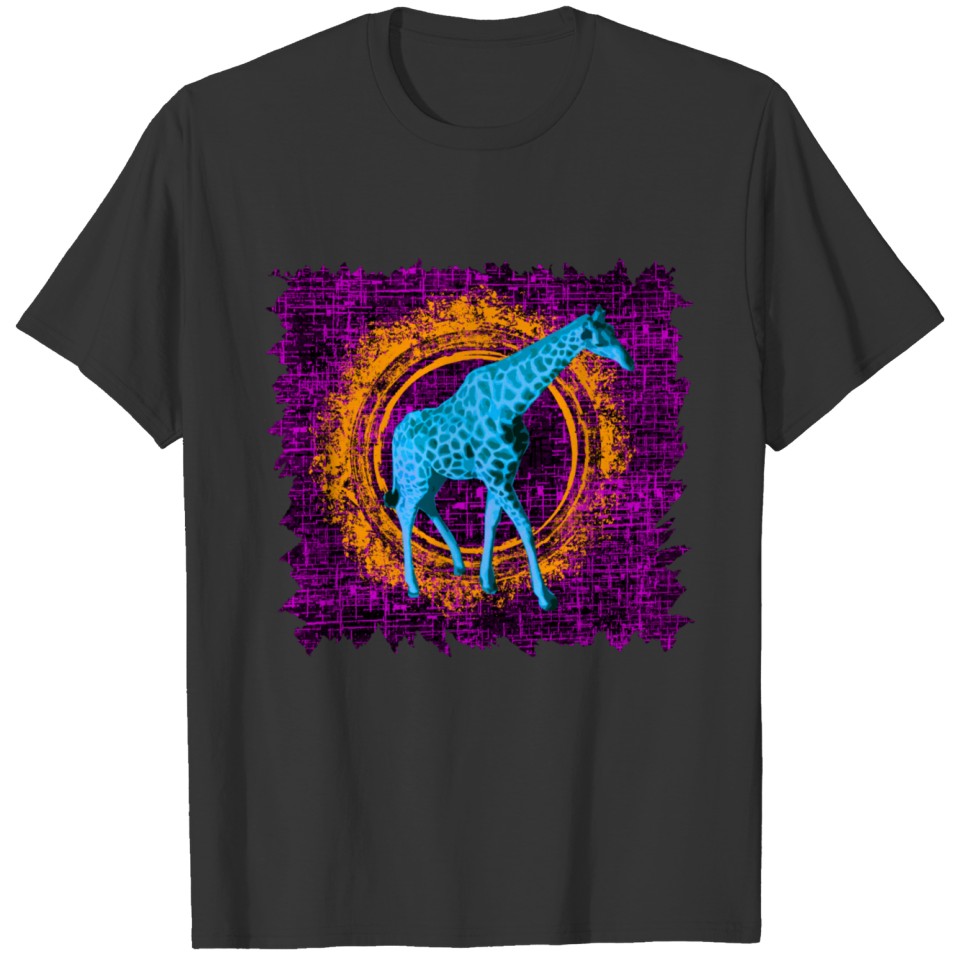 Giraffe in colorful T Shirts