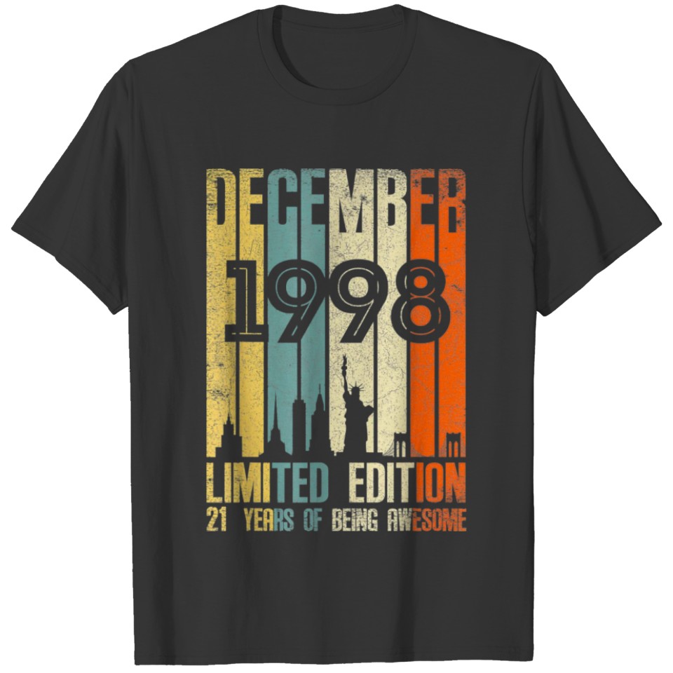 December 1998 T 21 Year Old 1998 Birthday Gift T-shirt