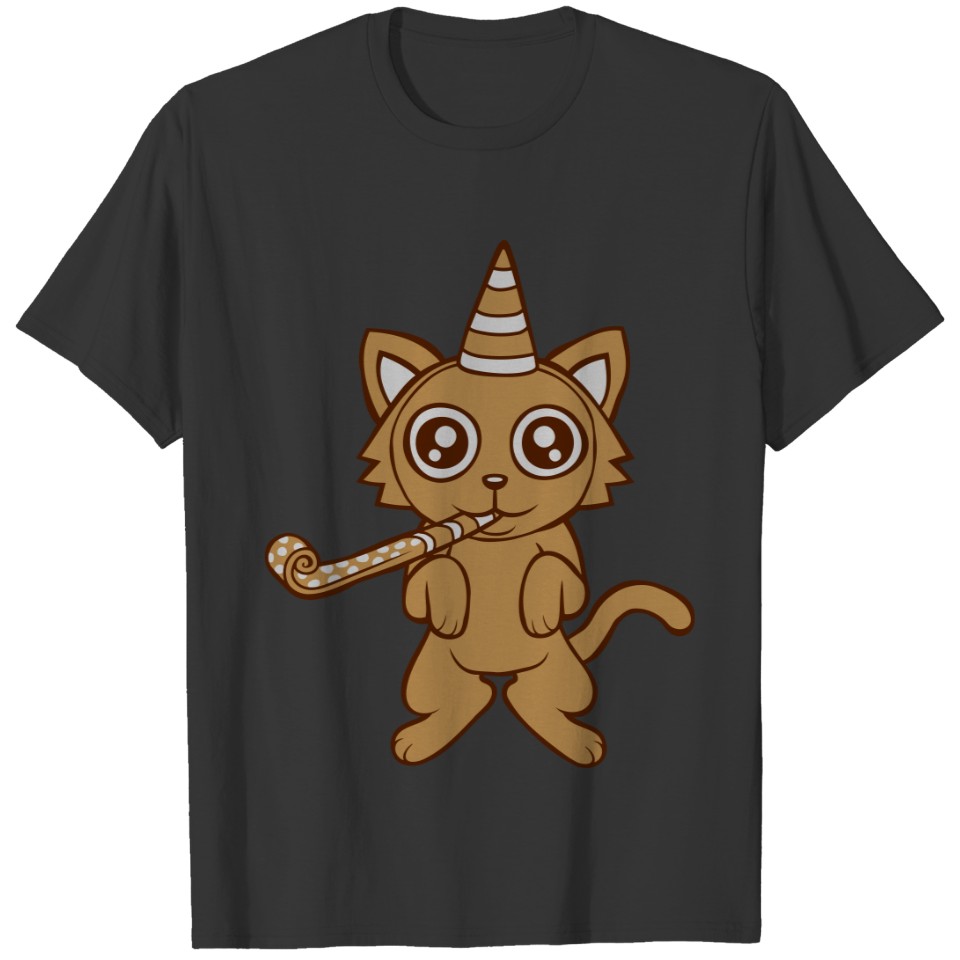 Birthday party cat T-shirt