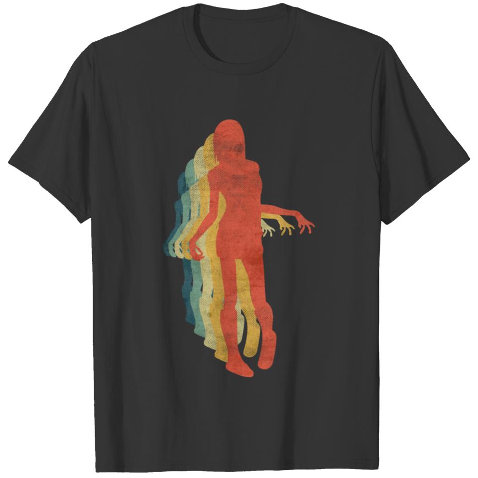 Zombie Girl Walking Retro Vintage Color T-shirt