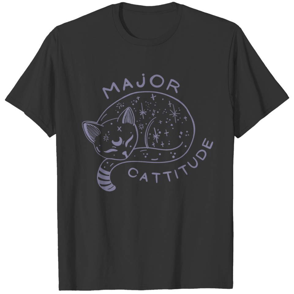 major cattitude cute cat , gift for girl cats love T Shirts