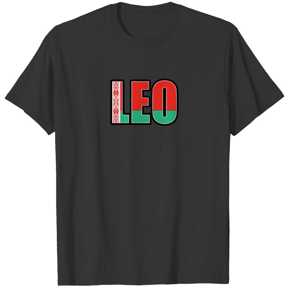 Leo Belarusian Horoscope Heritage DNA Flag T-shirt