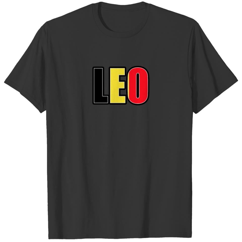 Leo Belgian Horoscope Heritage DNA Flag T-shirt