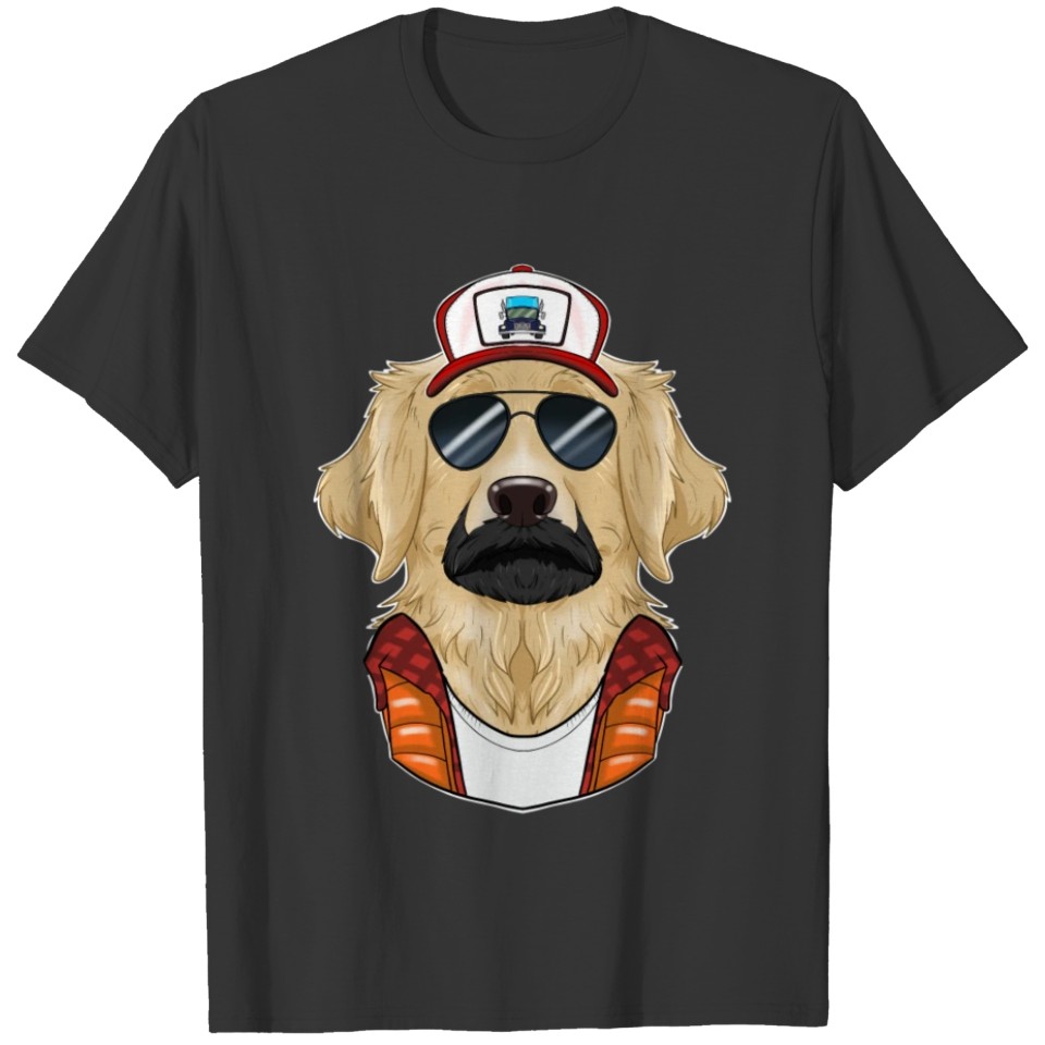 Trucker Dog I Truck Driver Golden Retriever T-shirt