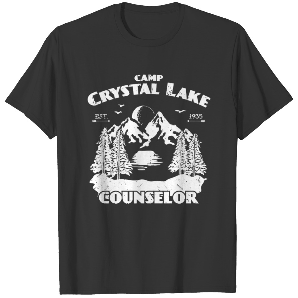 Camping Travel Crystal Lake Counselor Retro Vintag T-shirt