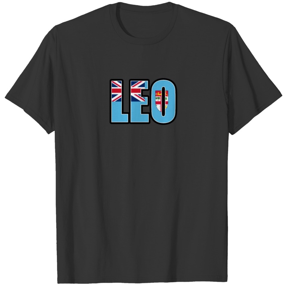 Leo Fijian Horoscope Heritage DNA Flag T-shirt