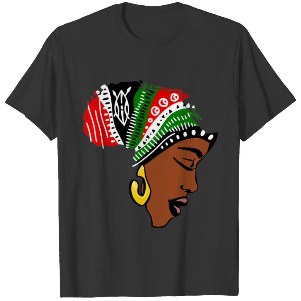 Kenya Kenyan Flag Africa Map Ethnic Heritage Black T-shirt