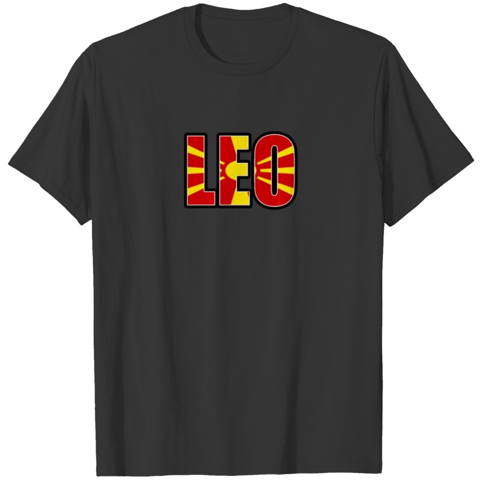 Leo Macedonian Horoscope Heritage DNA Flag T-shirt