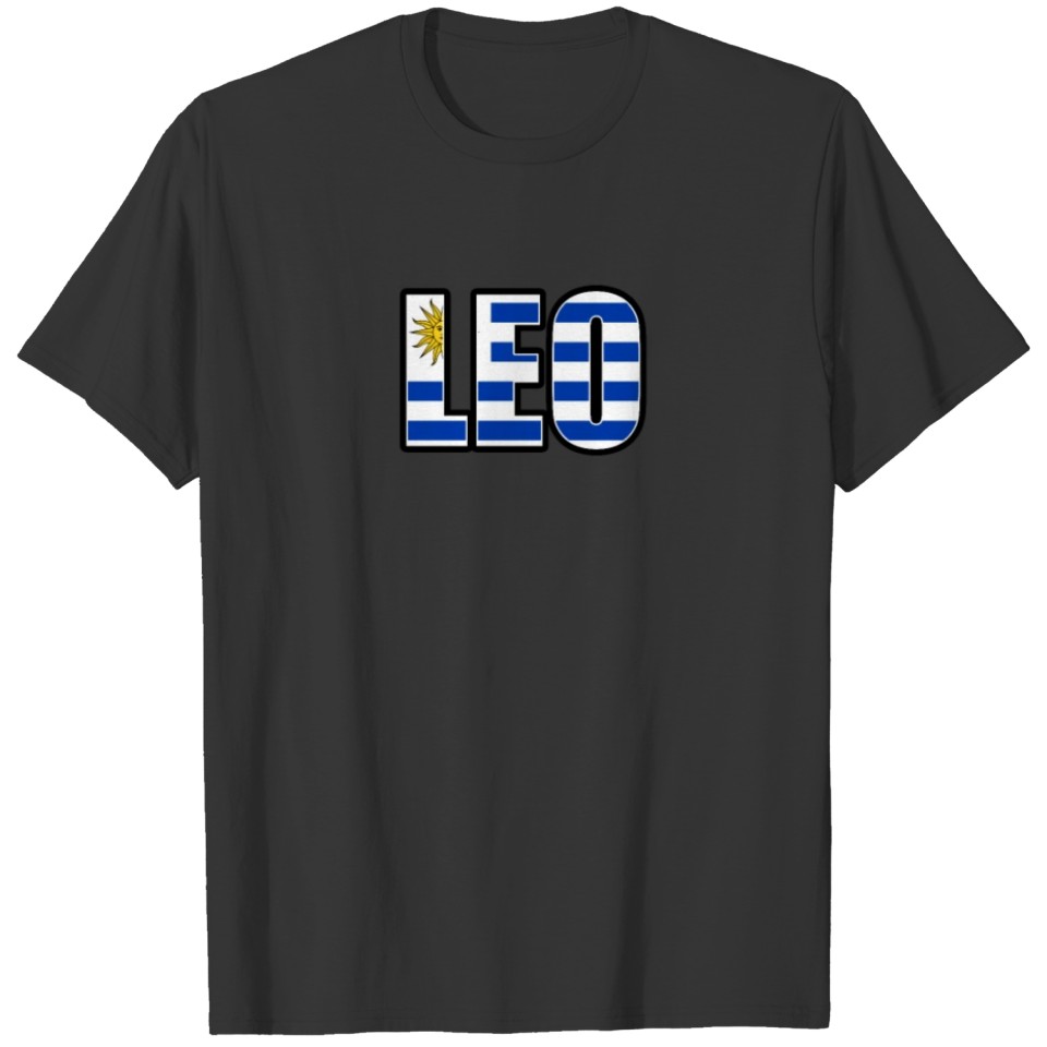 Leo Uruguayan Horoscope Heritage DNA Flag T-shirt