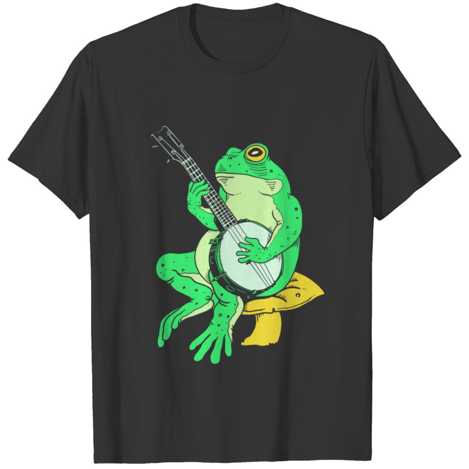 Funny Music Lover Banjo Frog Playing Banjo T-shirt