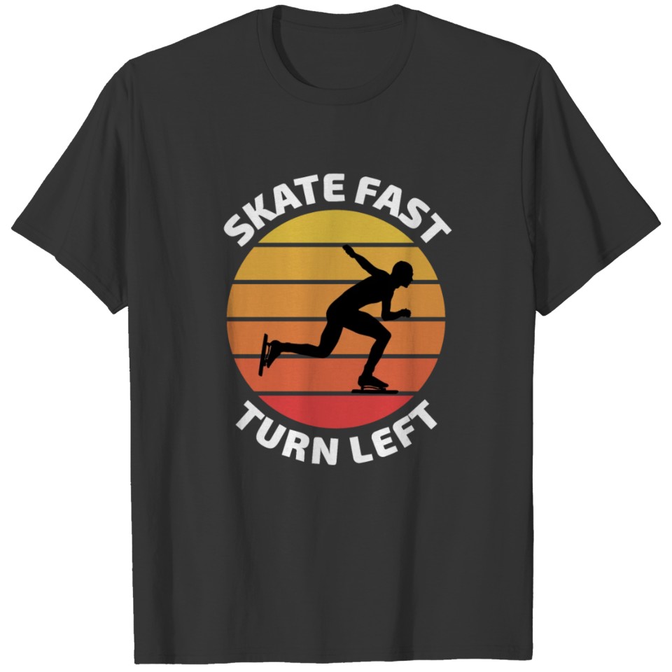 Speed Skating Ice Skater Skate Vintage Retro T-shirt