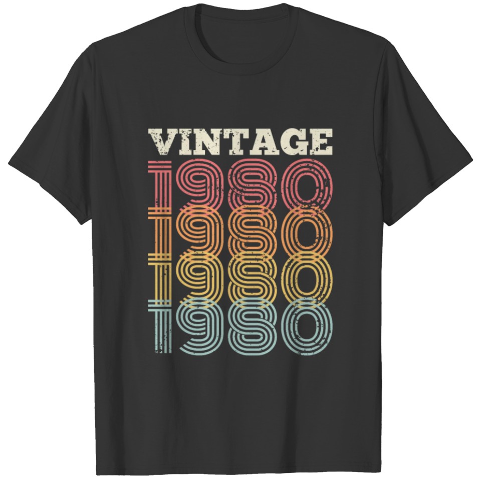 Vintage 1980 42nd 43rd 44th birthday gift men bday T-shirt