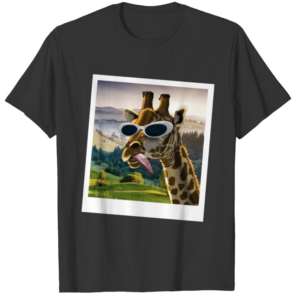 Cute Graphic Giraffe Selfie Animal Lover Giraffe E T-shirt