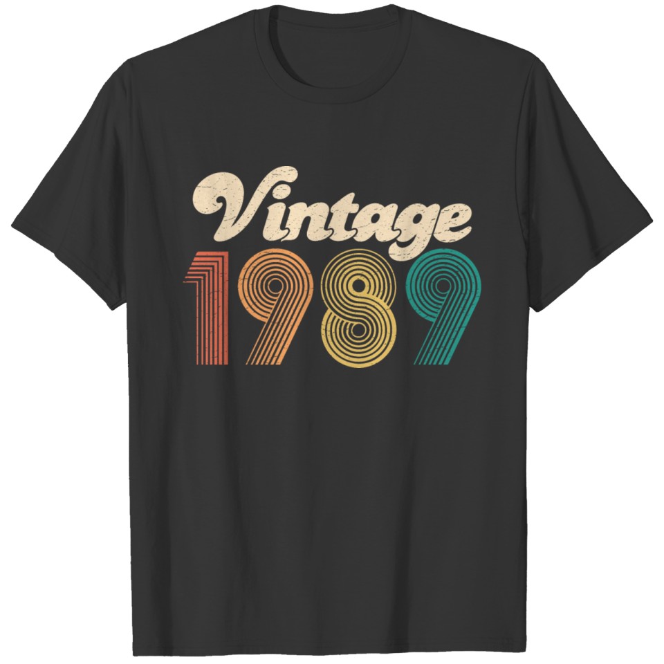 Vintage 1989 Birthday 33rd 34th 35th bday gift men T Shirts