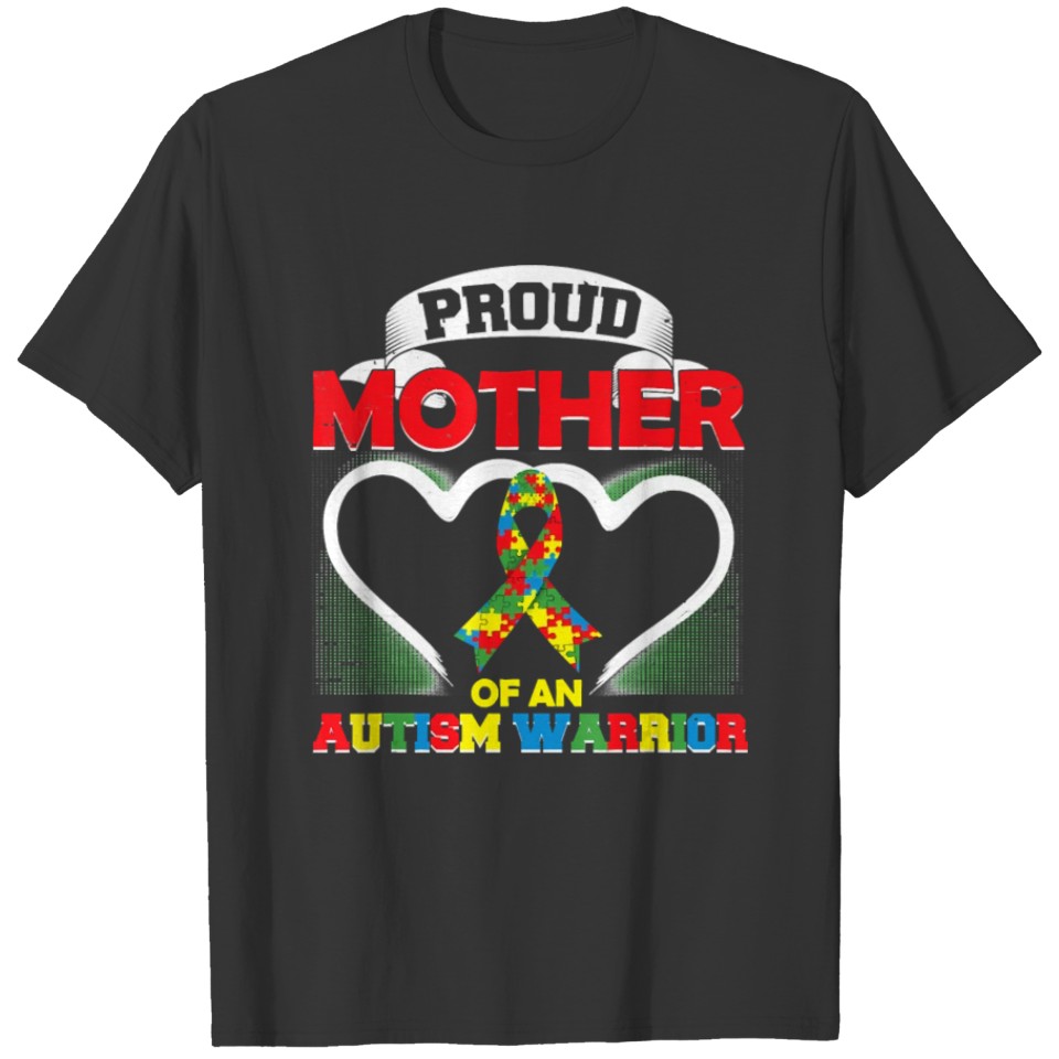 Autism Mother Of A Warrior Awareness Mom puzzle T-shirt