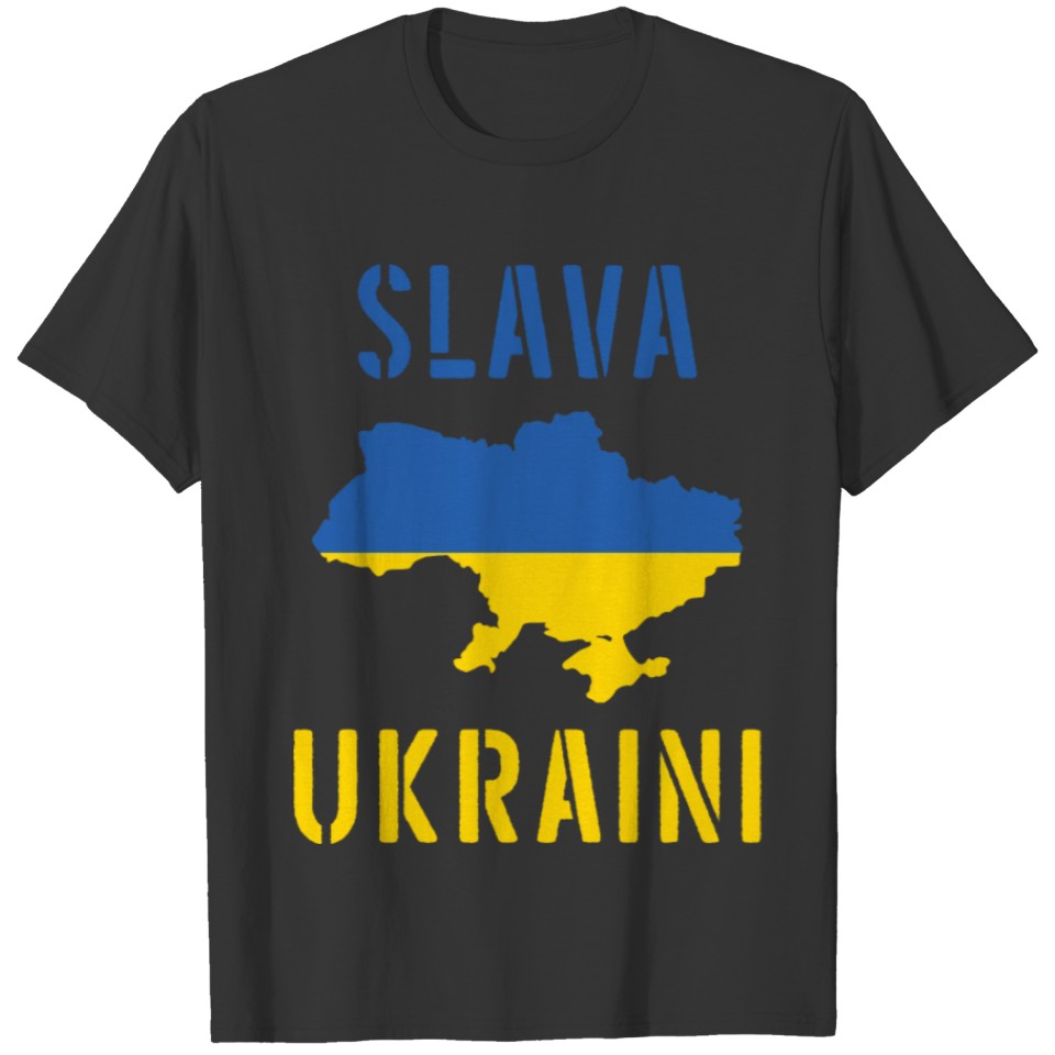 Slava Ukraini Map T-shirt