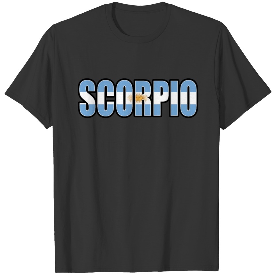 Scorpio Argentinian Horoscope Heritage DNA Flag T-shirt